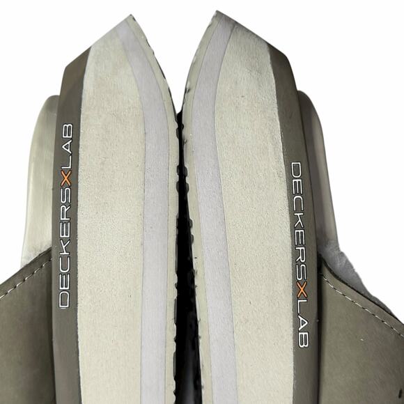 Deckers X Lab Gldtr Slide Sandal Men 10 Gray Beige Flip Flops Recovery Comfort - Picture 10 of 13